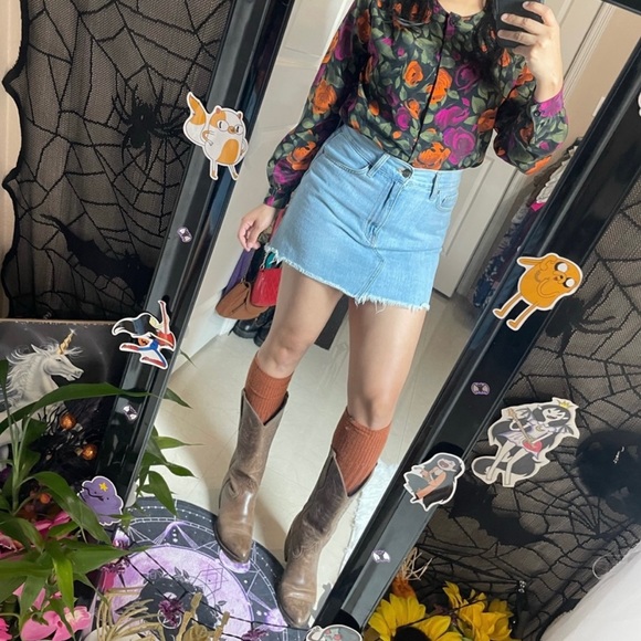 Vintage 90s petite impressions floral fall button up - Picture 6 of 17